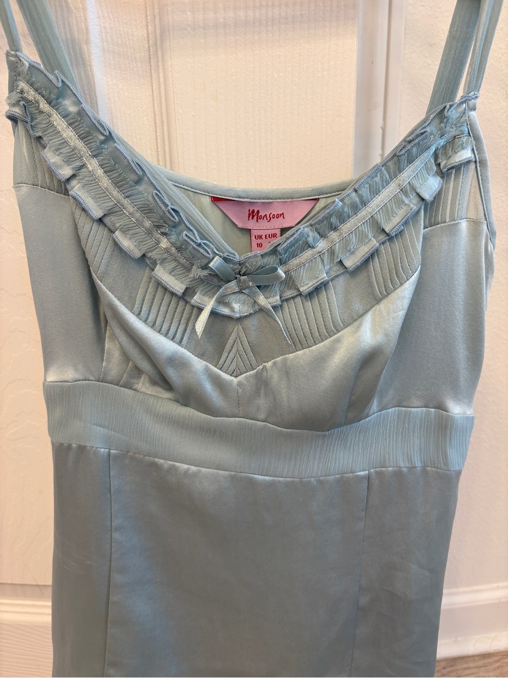 Vintage Y2K Icy Blue Silk Top
